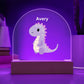 Personalized Dinosaur Acrylic Plaque Dome Night Light