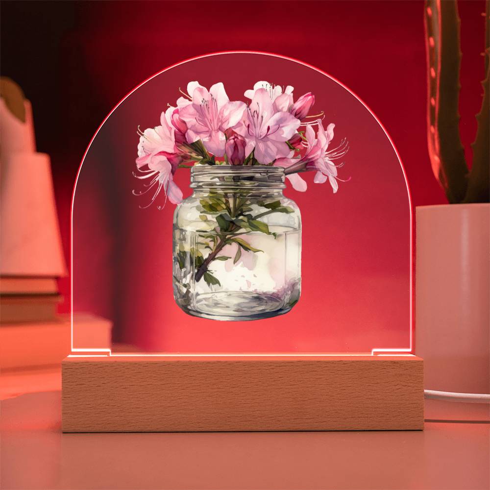 Lilys in a Jar Flowers In A Jar Forever Bouquet Domed Acrylic Plaque & Night Light