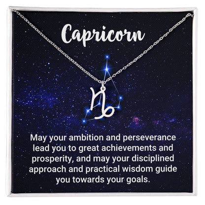 Zodiac Symbol Necklace - Capricorn