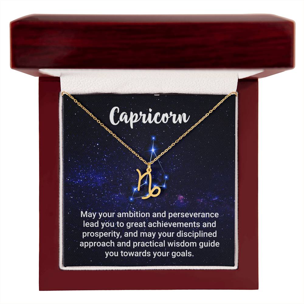 Zodiac Symbol Necklace - Capricorn