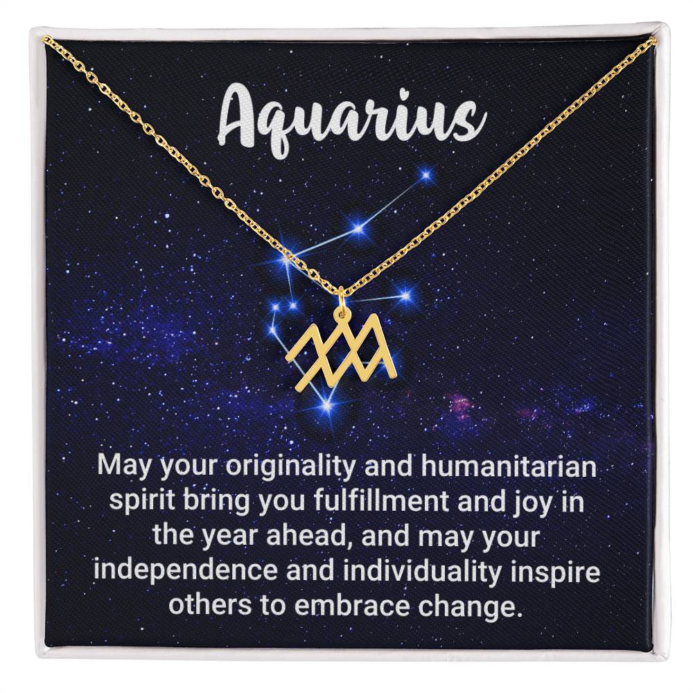 Zodiac Symbol Necklace - Aquarius