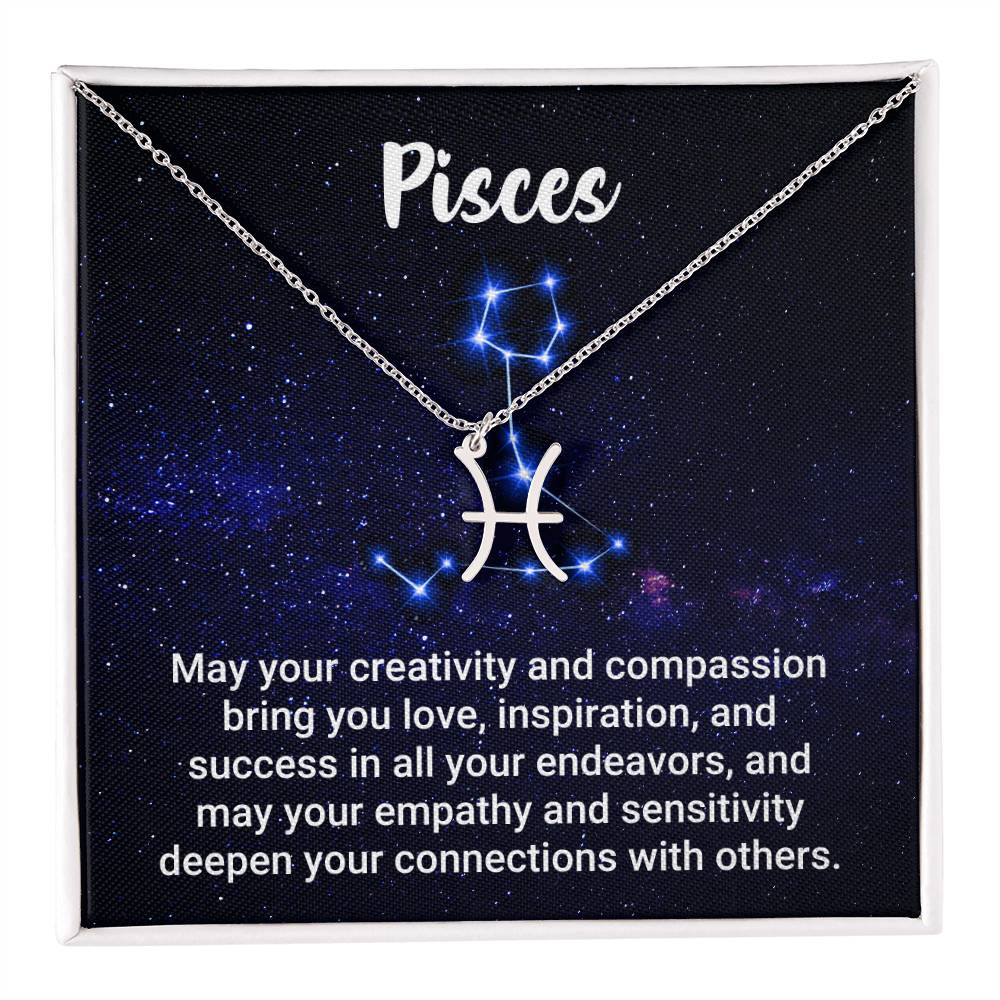 Zodiac Symbol Necklace - Pisces