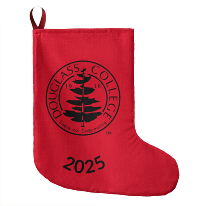 Douglass College Seal Logo Red Xmas Stocking 2025