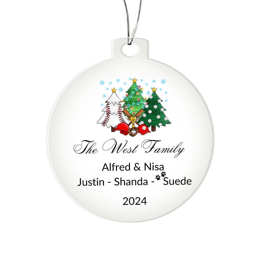 2024 Keepsake Personalized Family Name - Baseball Ornament