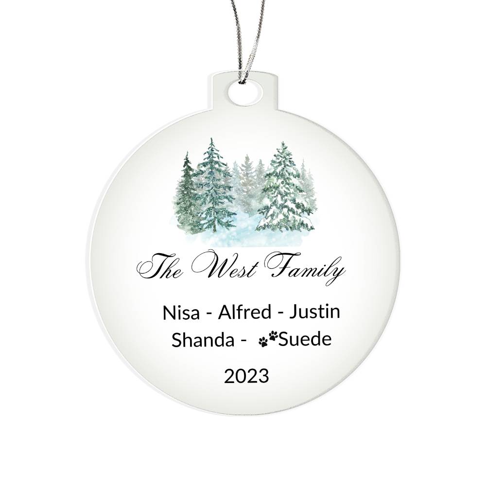 2023 Keepsake Personalized Family Name - Tree Forest Ornament