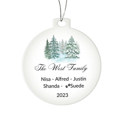 2023 Keepsake Personalized Family Name - Tree Forest Ornament