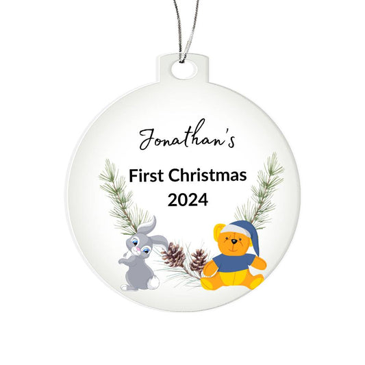 Personalized Baby's First Christmas Ornament - 2024