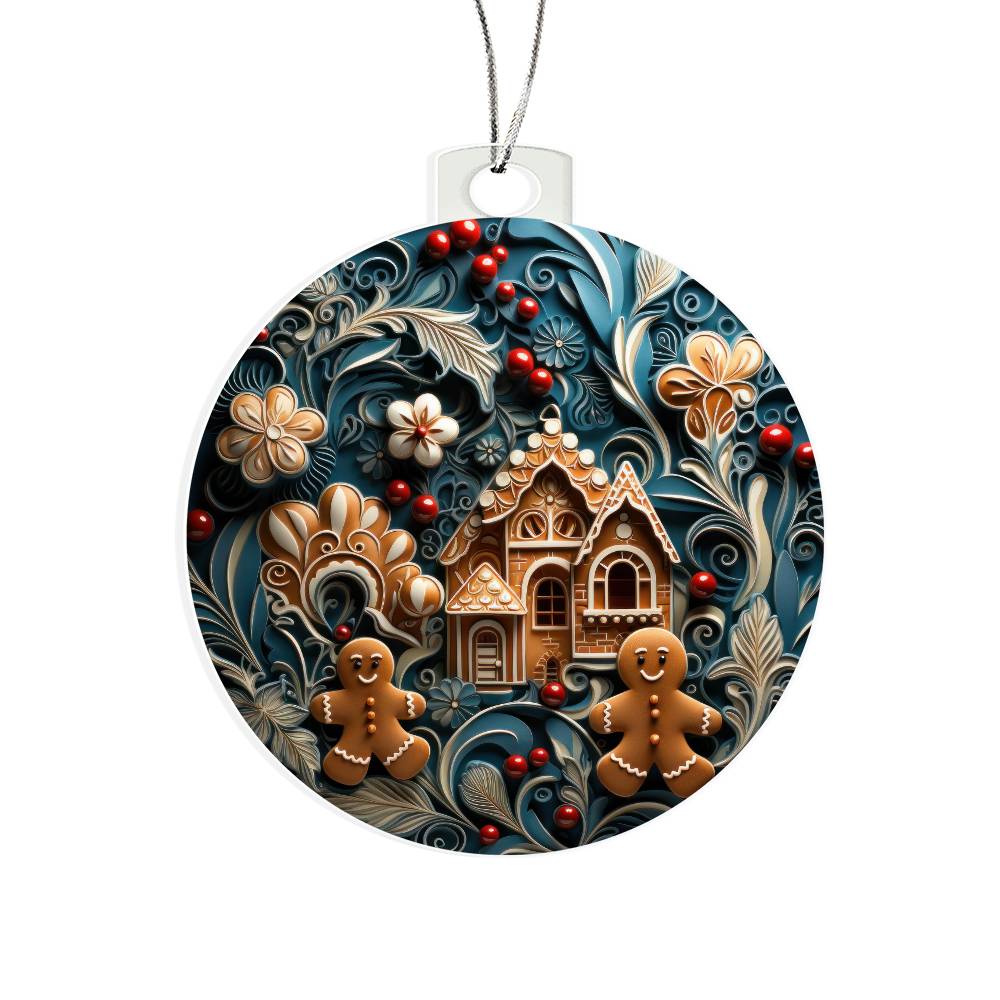 Ginger Bread Home Christmas Ornament - Vintage Inspired