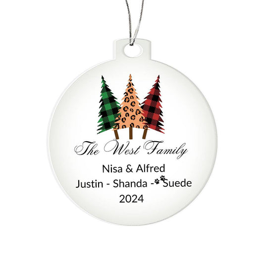 2024 Keepsake Personalized Family Name - Fancy Trees Ornament