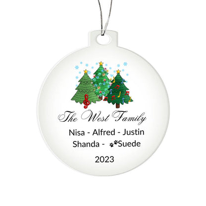 2023 Keepsake Personalized Family Name - Musical Trees Ornament