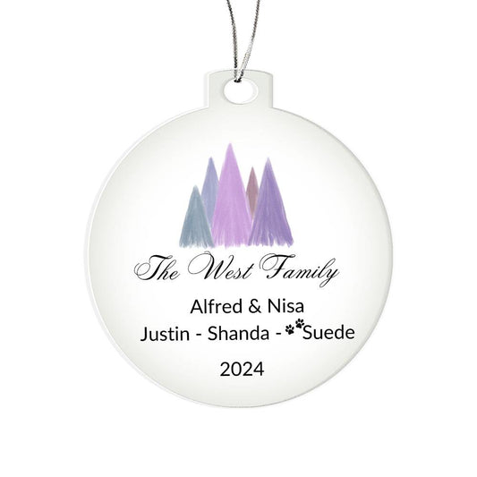 2024 Keepsake Personalized Family Name - Purple Trees Ornament