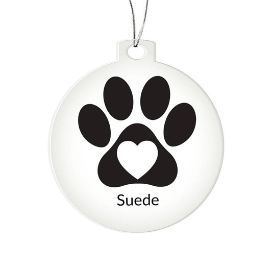 Paw Print Black - Acrylic Christmas Ornament