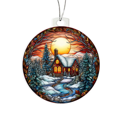 Evening Church  Christmas Ornament - Vintage-Inspired