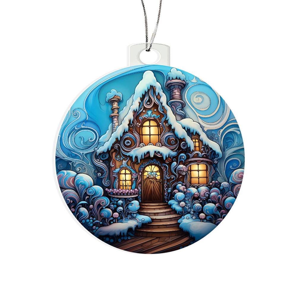 Snowy House Christmas Ornament - Vintage-Inspired