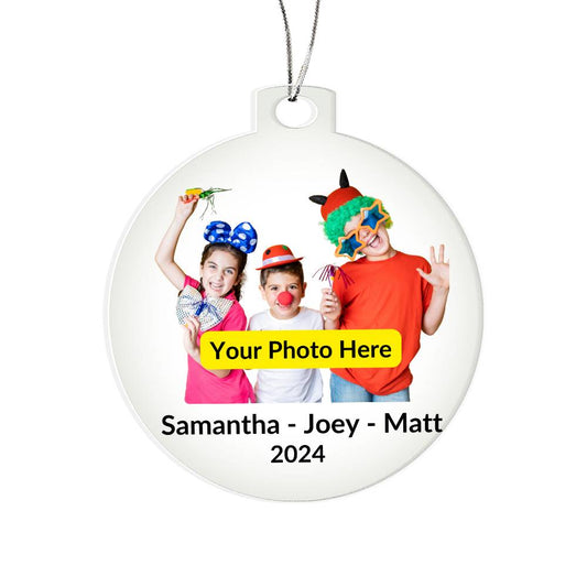 Personalized Christmas Ornament with Photo - Funny Kids