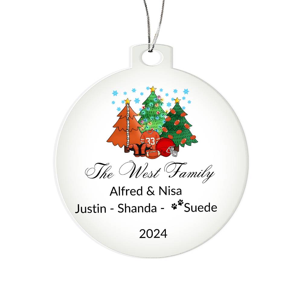 2024 Keepsake Personalized Family Name - Boy's Football Ornament