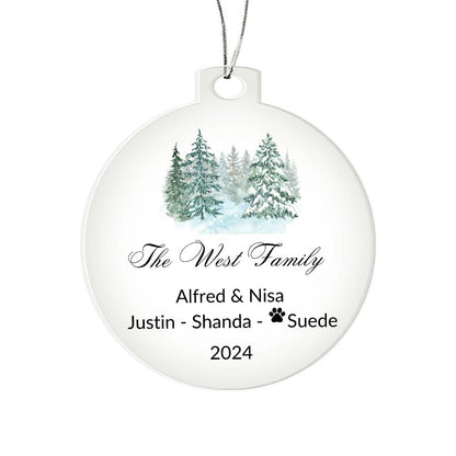 2024 Keepsake Personalized Family Name - Tree Forest Ornament