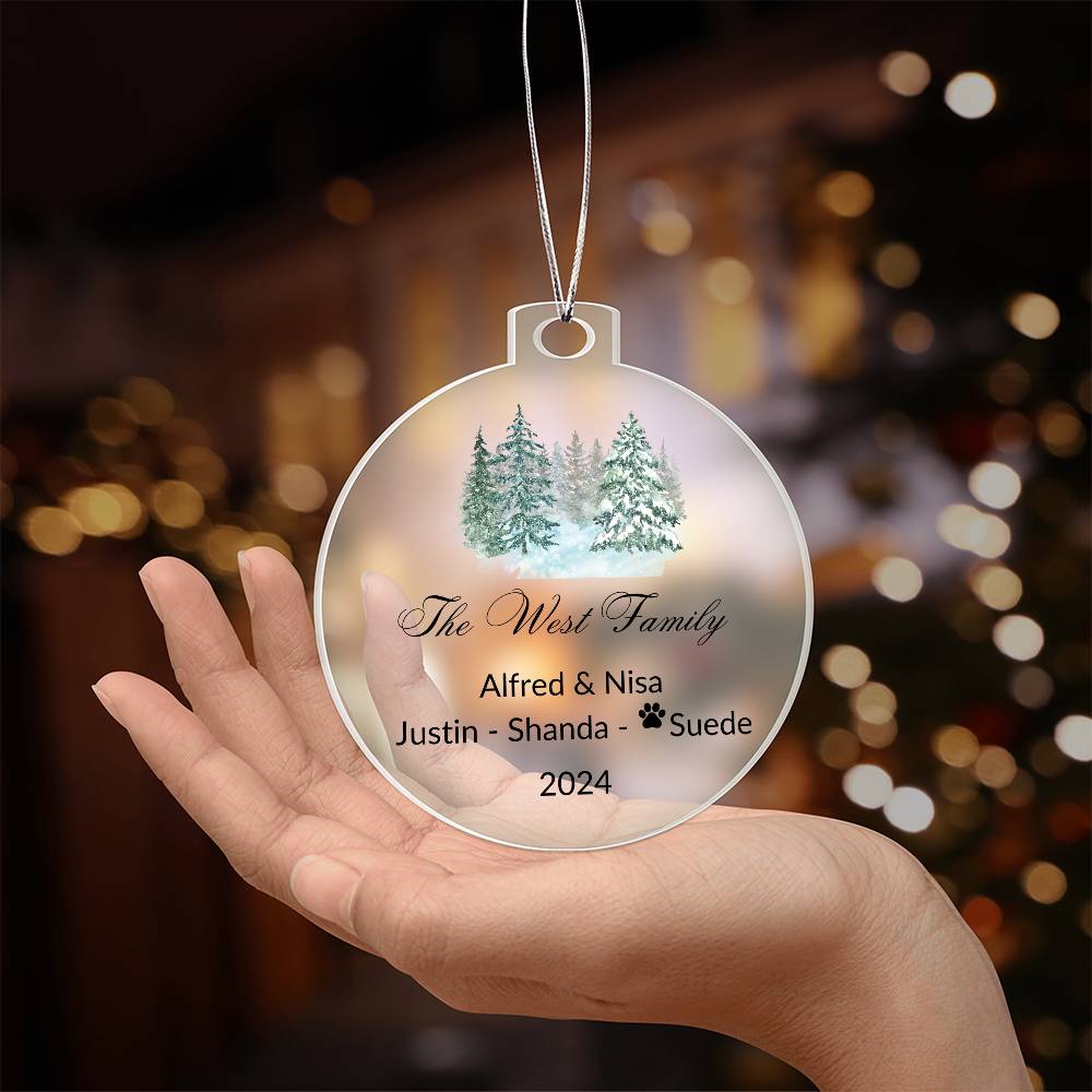 2024 Keepsake Personalized Family Name - Tree Forest Ornament