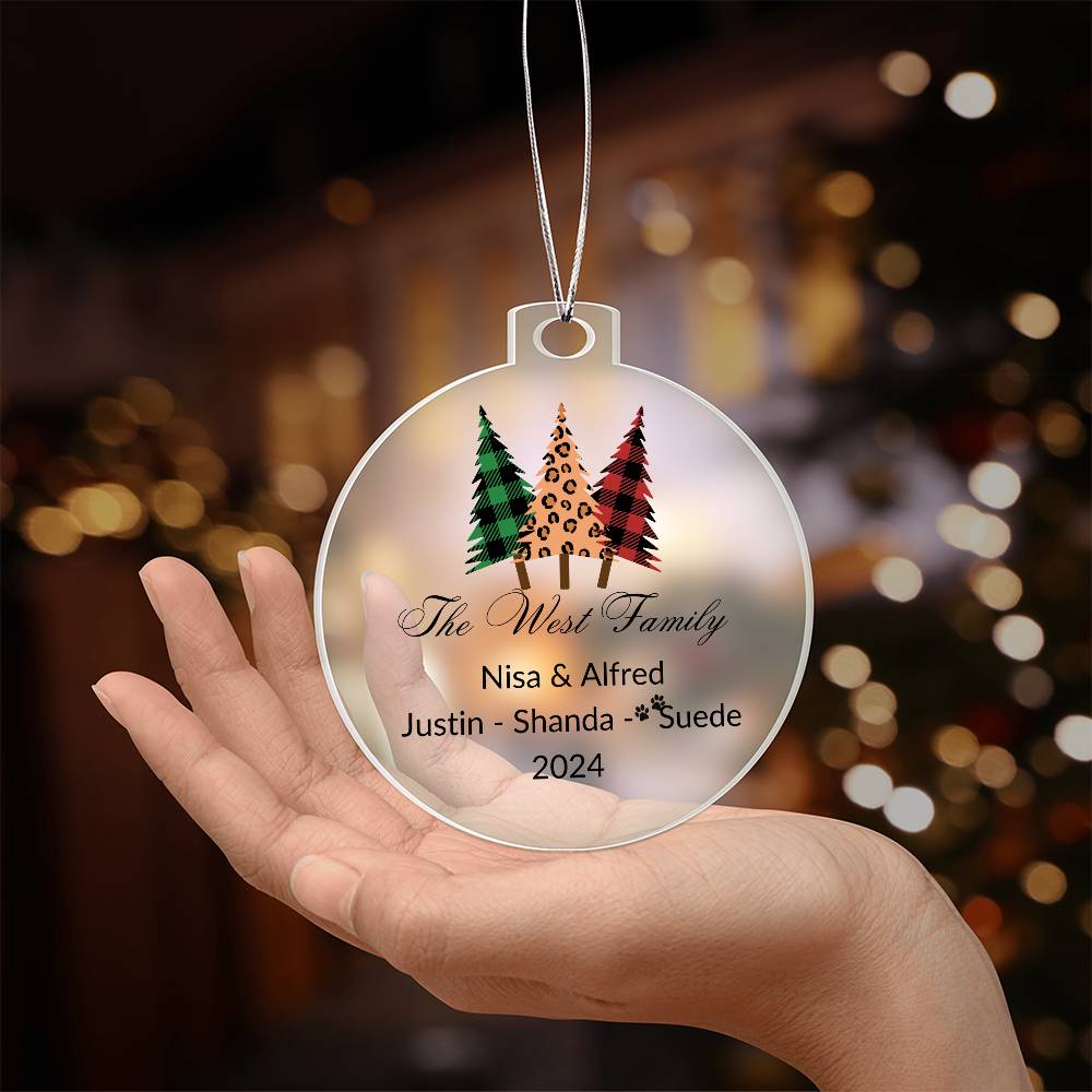 2024 Keepsake Personalized Family Name - Fancy Trees Ornament