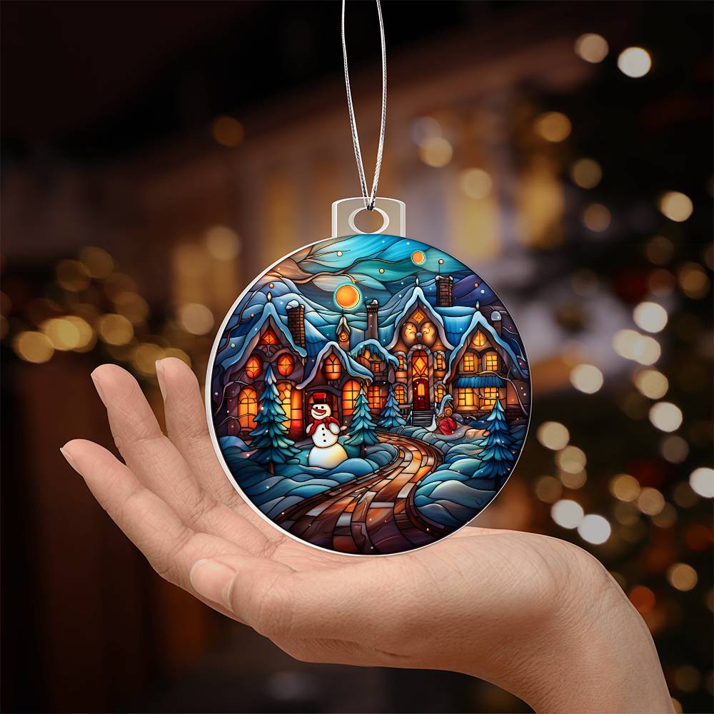 Evening Castle Christmas Ornament - Vintage-Inspired