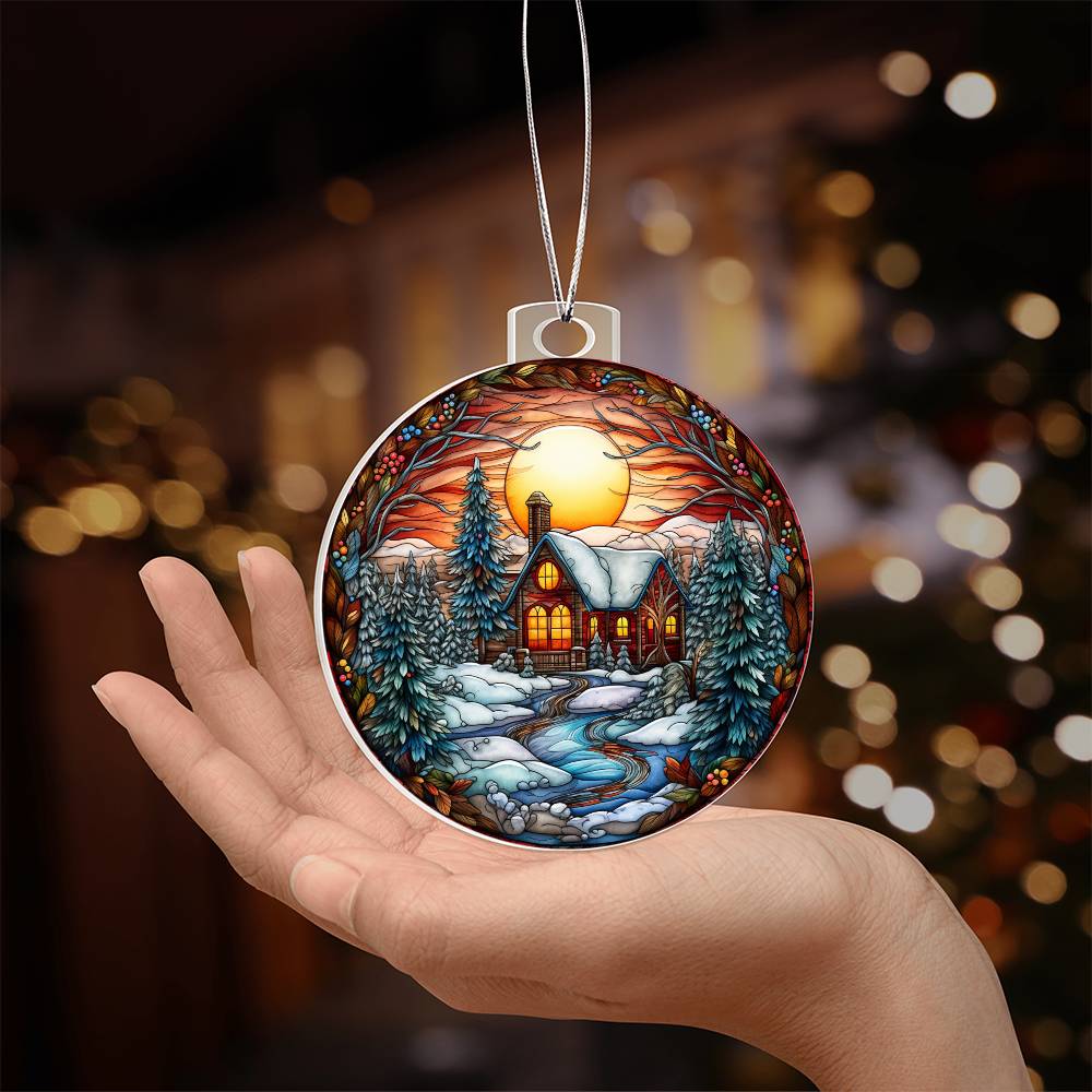 Evening Church  Christmas Ornament - Vintage-Inspired