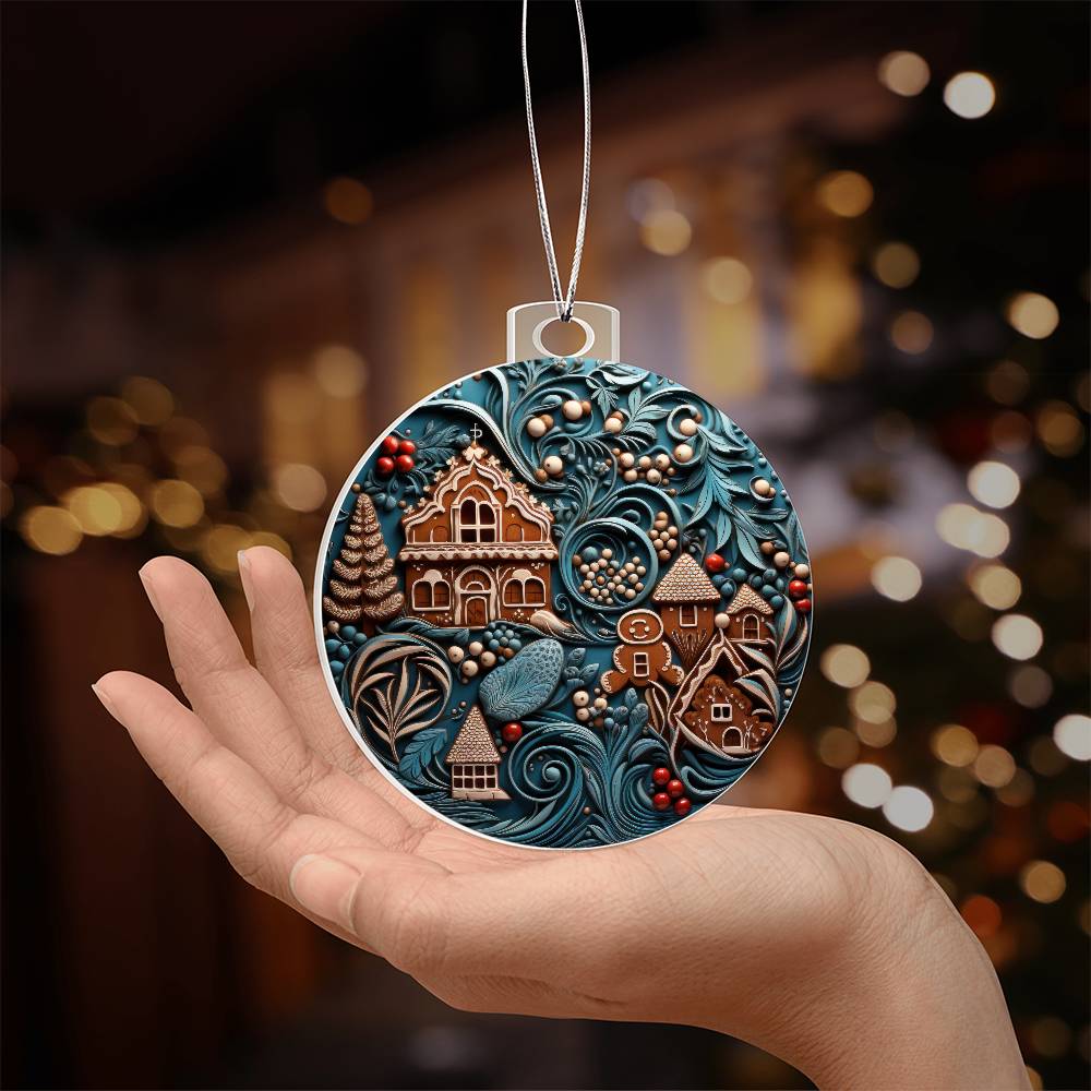 Teal & Brown Hamlet Christmas Ornament - Vintage-Inspired