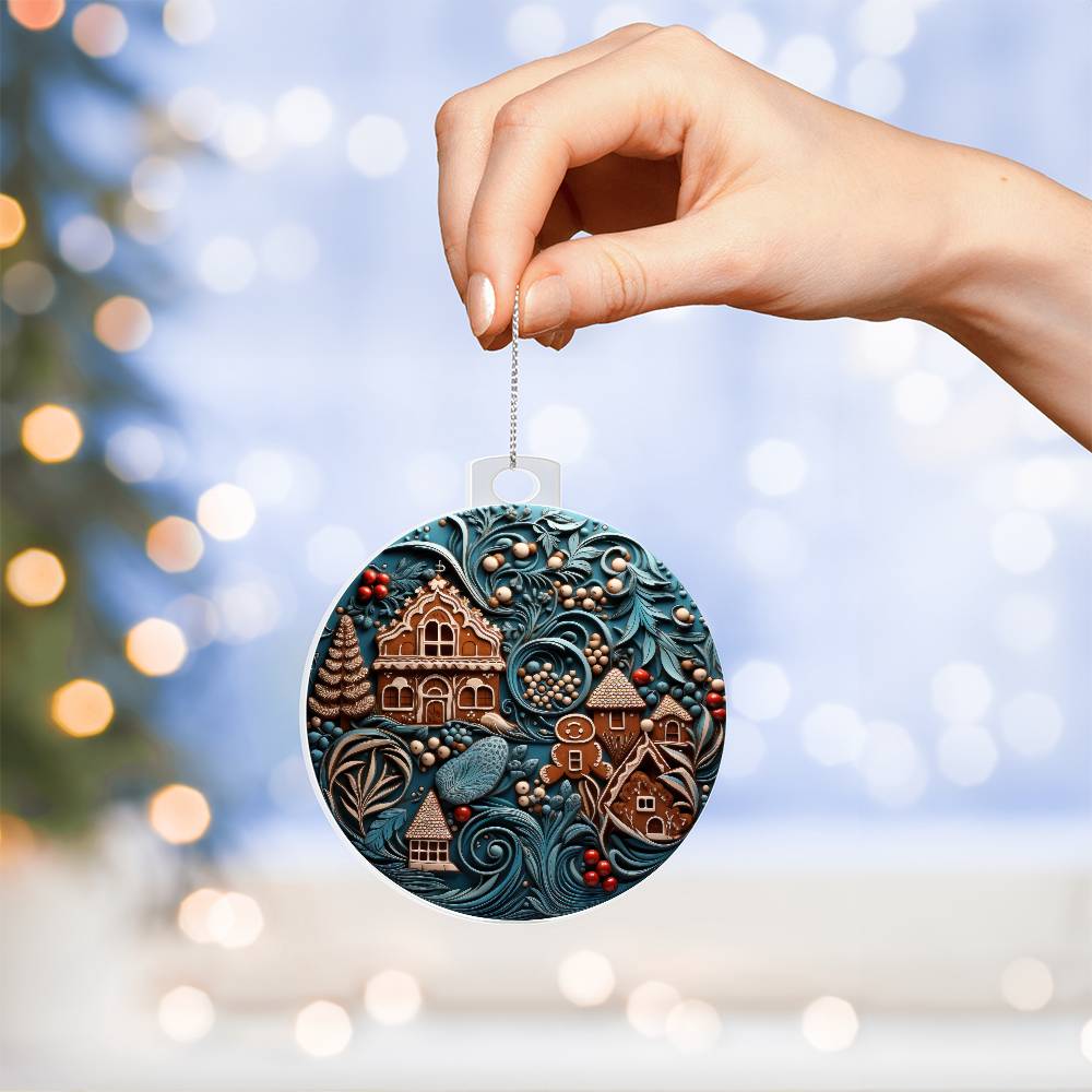 Teal & Brown Hamlet Christmas Ornament - Vintage-Inspired