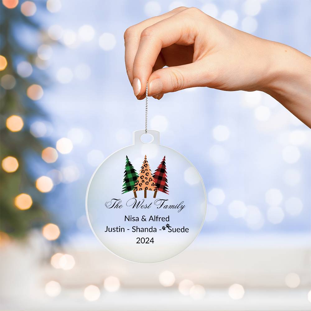 2024 Keepsake Personalized Family Name - Fancy Trees Ornament