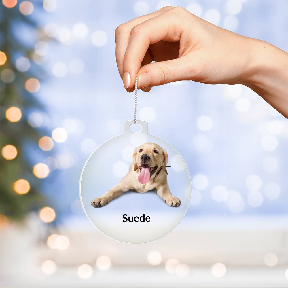 Personailzed Dog Photo Christmas Ornament