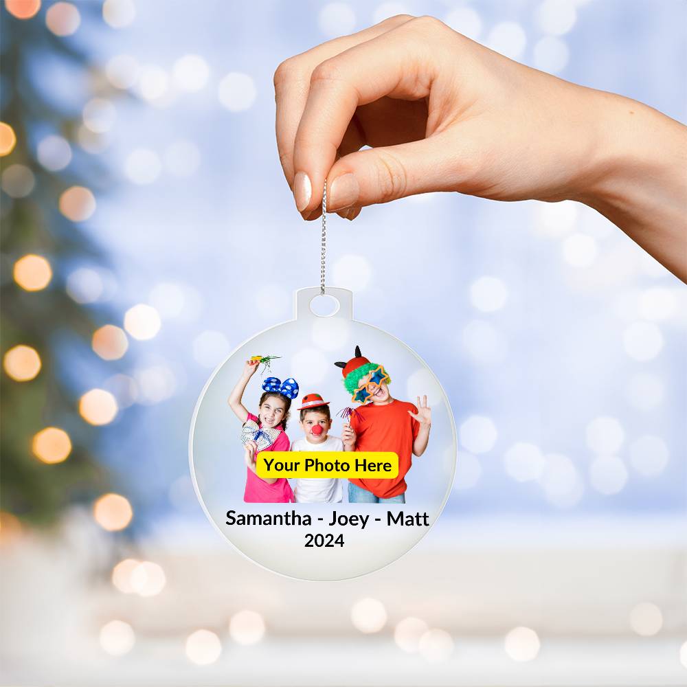 Personalized Christmas Ornament with Photo - Funny Kids