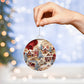 Red & White Homes Christmas Ornament - Vintage Inspired