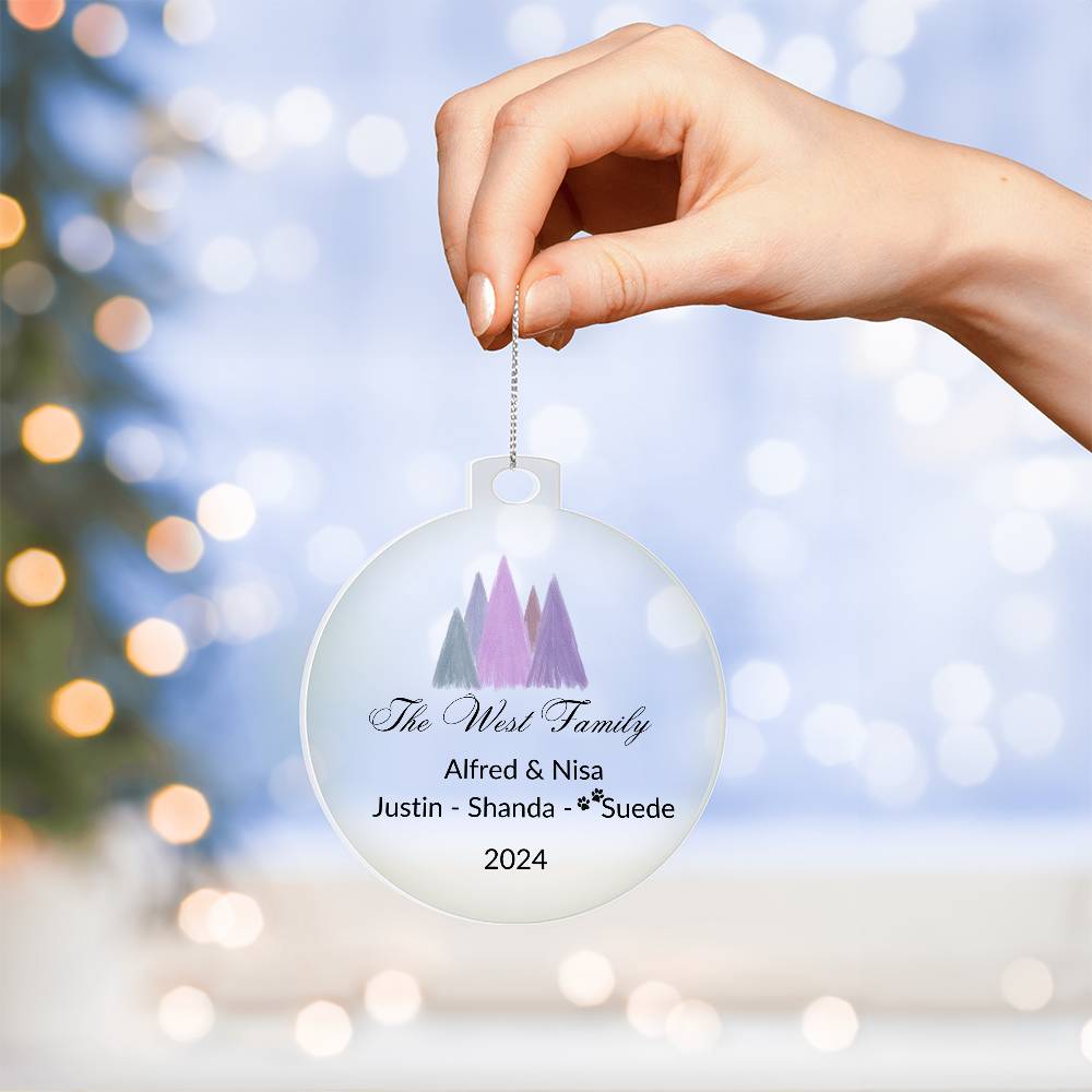 2024 Keepsake Personalized Family Name - Purple Trees Ornament