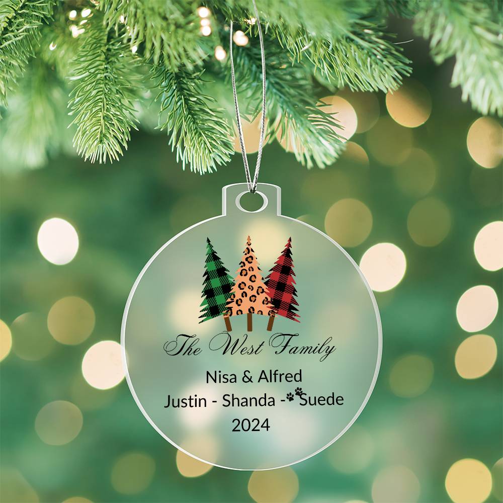 2024 Keepsake Personalized Family Name - Fancy Trees Ornament