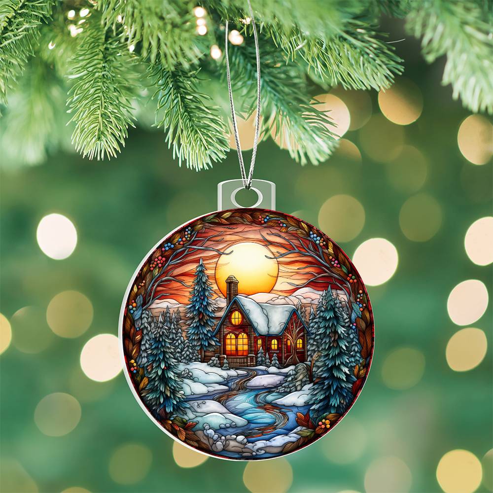 Evening Church  Christmas Ornament - Vintage-Inspired