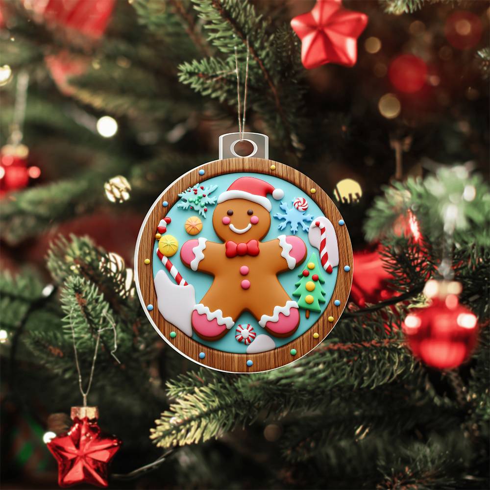 Ginger Bread Man Christmas Ornament - Vintage Inspired