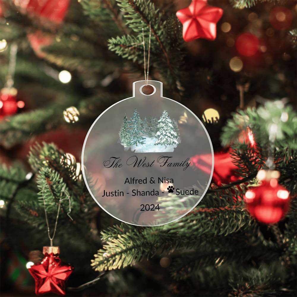 2024 Keepsake Personalized Family Name - Tree Forest Ornament