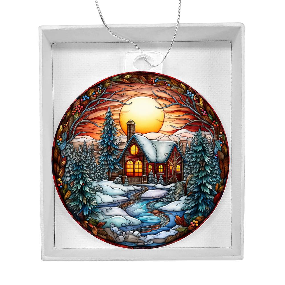 Evening Church  Christmas Ornament - Vintage-Inspired