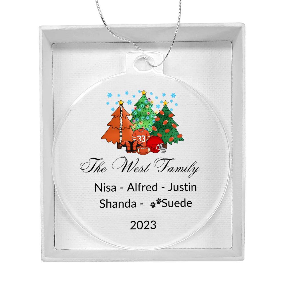 2023 Keepsake Personalized Family Name - Football Ornament