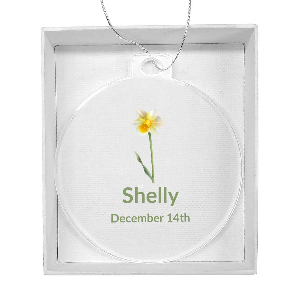 Personalized Birth Month Flower Ornament