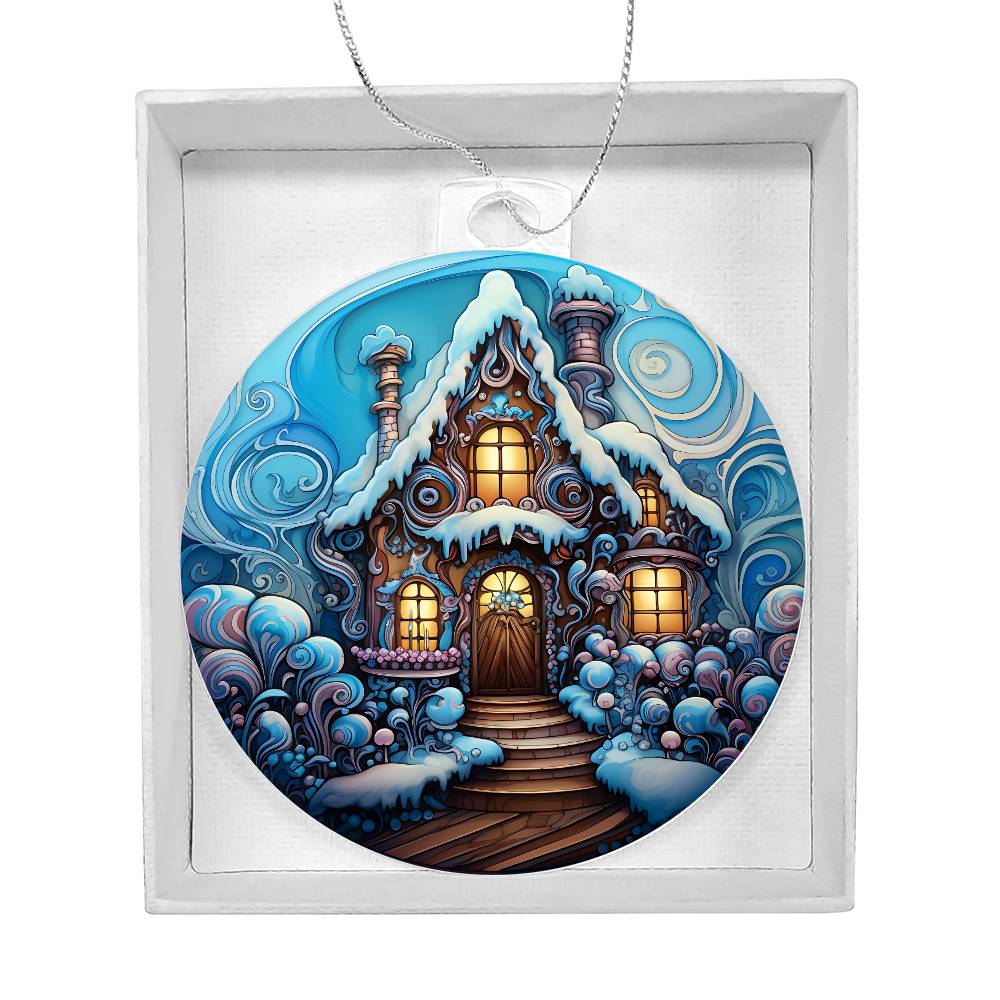 Snowy House Christmas Ornament - Vintage-Inspired