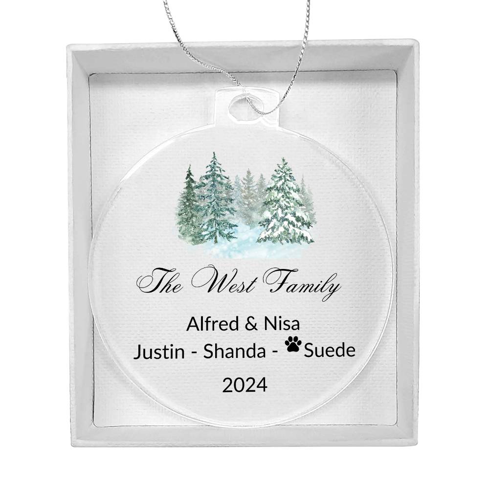 2024 Keepsake Personalized Family Name - Tree Forest Ornament