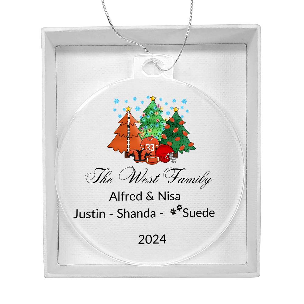 2024 Keepsake Personalized Family Name - Boy's Football Ornament