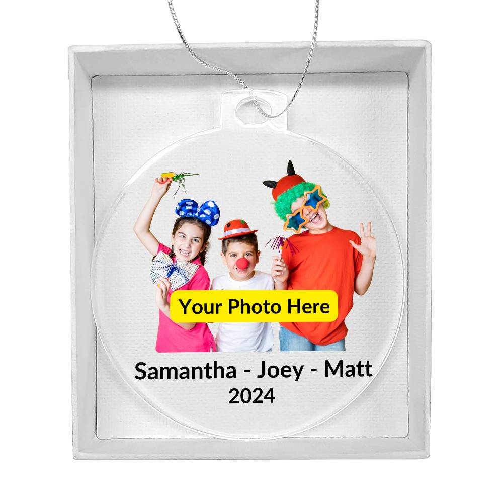 Personalized Christmas Ornament with Photo - Funny Kids