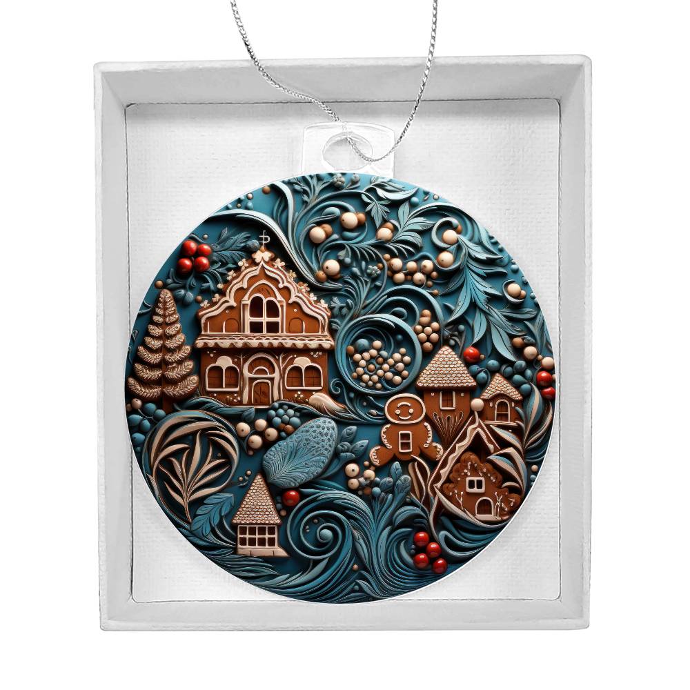 Teal & Brown Hamlet Christmas Ornament - Vintage-Inspired