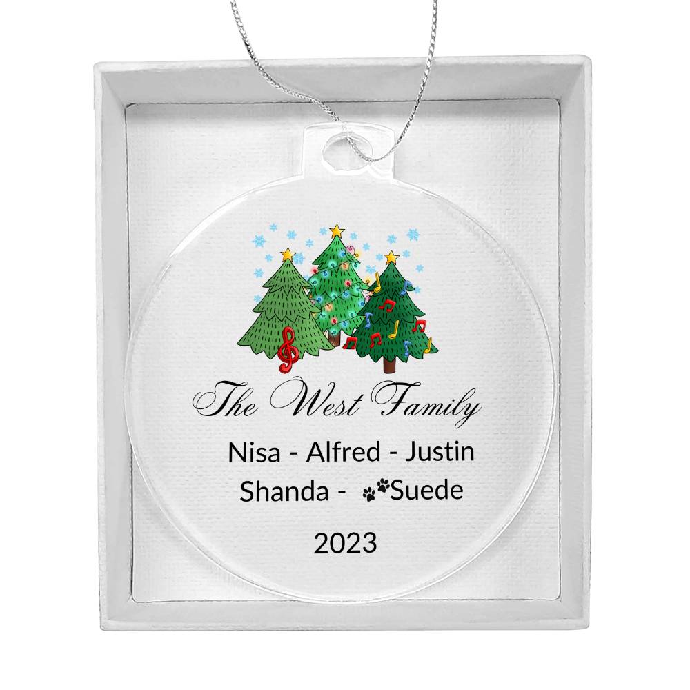 2023 Keepsake Personalized Family Name - Musical Trees Ornament