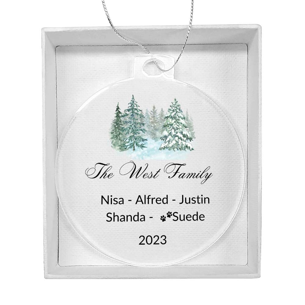 2023 Keepsake Personalized Family Name - Tree Forest Ornament