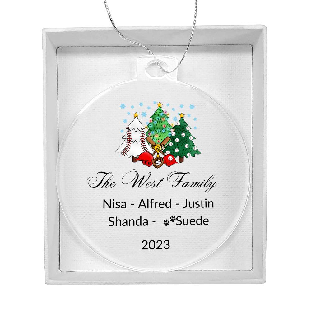 2023 Keepsake Personalized Family Name - Baseball Ornament