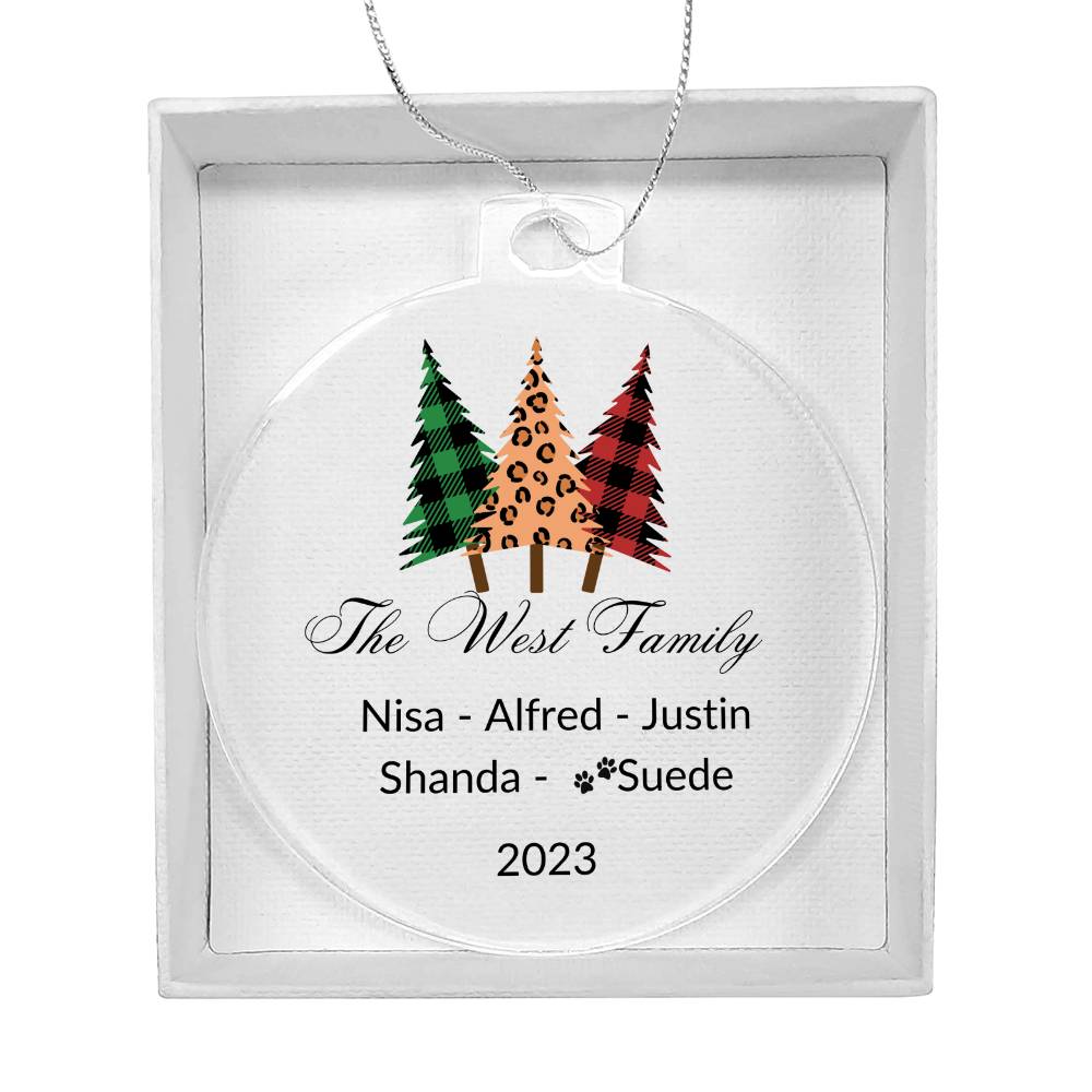 2023 Keepsake Personalized Family Name - Fancy Trees Ornament