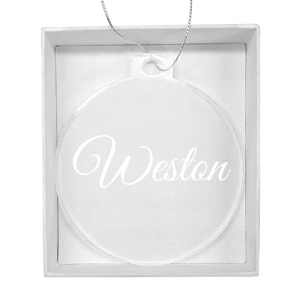 Personalized Family Name Clear Ornament