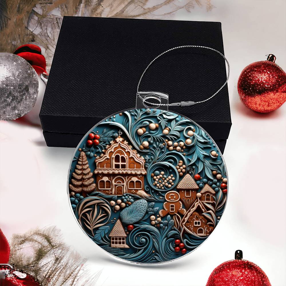 Teal & Brown Hamlet Christmas Ornament - Vintage-Inspired